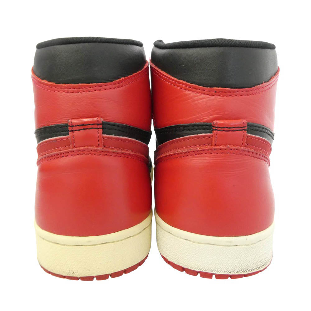 NIKE ナイキ 130207-061 【フェイクバスターズ鑑定済】【鑑賞用】94年復刻 AIR JORDAN 1 HIGH BRED AJ1 エアジョーダン ハイ ブレッド スニーカー レッド系 ブラック系 27cm【中古】