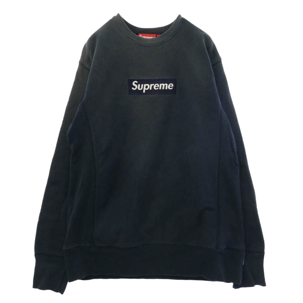 Supreme シュプリーム 24AW 【フェイクバスターズ鑑定済】90s 00s Box Logo Crewneck Sweatshirt 初期 紙タグ ボックスロゴ クルーネック スウェット シャツ ネイビー系 M【中古】