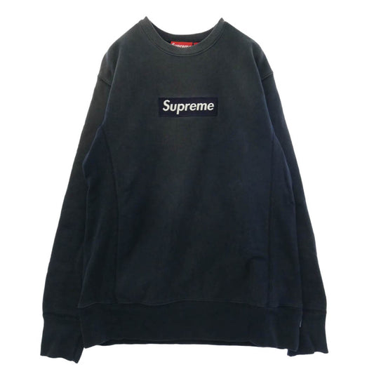 Supreme シュプリーム 24AW 【フェイクバスターズ鑑定済】90s 00s Box Logo Crewneck Sweatshirt 初期 紙タグ ボックスロゴ クルーネック スウェット シャツ ネイビー系 M【中古】