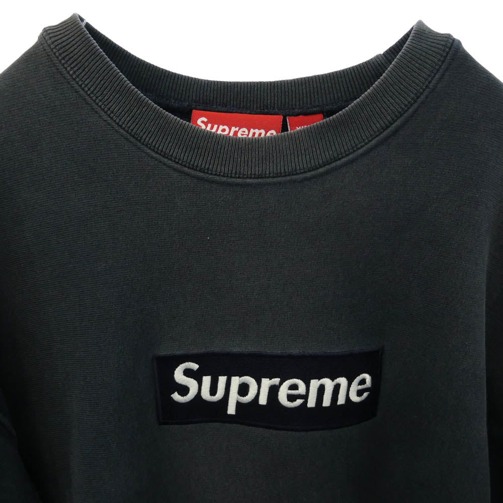 Supreme シュプリーム 24AW 【フェイクバスターズ鑑定済】90s 00s Box Logo Crewneck Sweatshirt 初期 紙タグ ボックスロゴ クルーネック スウェット シャツ ネイビー系 M【中古】