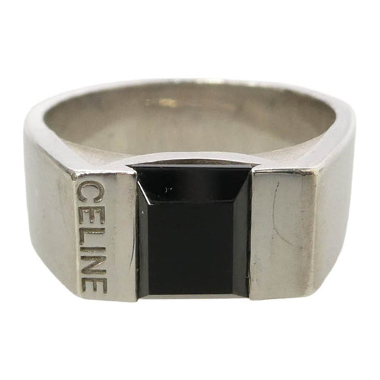 CELINE セリーヌ ロゴ スクエア リング シルバー系 約11.5号【中古】