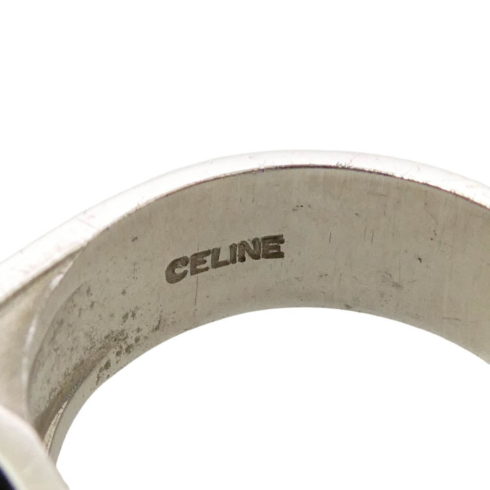 CELINE セリーヌ ロゴ スクエア リング シルバー系 約11.5号【中古】