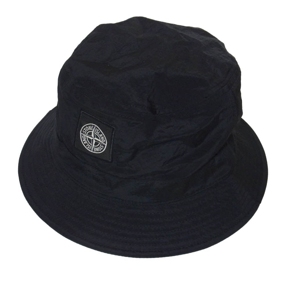 STONE ISLAND ストーンアイランド 23AW 791599376 BUCKET HAT コンパス ロゴ ナイロン バケットハット 帽子 ブラック系 XL【中古】