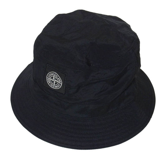 STONE ISLAND ストーンアイランド 23AW 791599376 BUCKET HAT コンパス ロゴ ナイロン バケットハット 帽子 ブラック系 XL【中古】