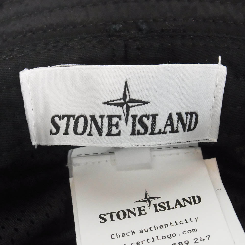 STONE ISLAND ストーンアイランド 23AW 791599376 BUCKET HAT コンパス ロゴ ナイロン バケットハット 帽子 ブラック系 XL【中古】