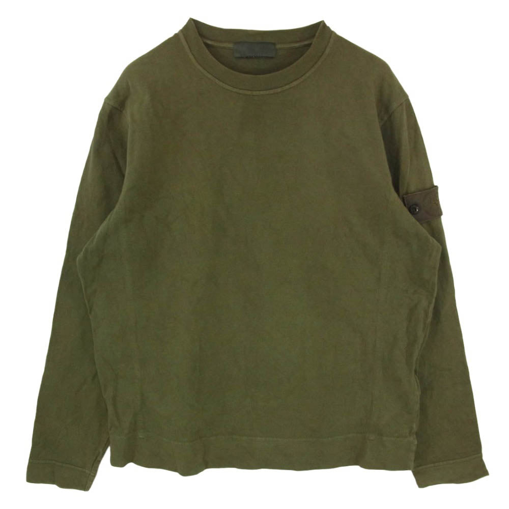 STONE ISLAND ストーンアイランド 23SS 7815611F3 Ghost Pieces ゴーストピース コンパス ロゴ コットン クルーネック 長袖 Tシャツ ロンT スウェット カーキ系 L【中古】