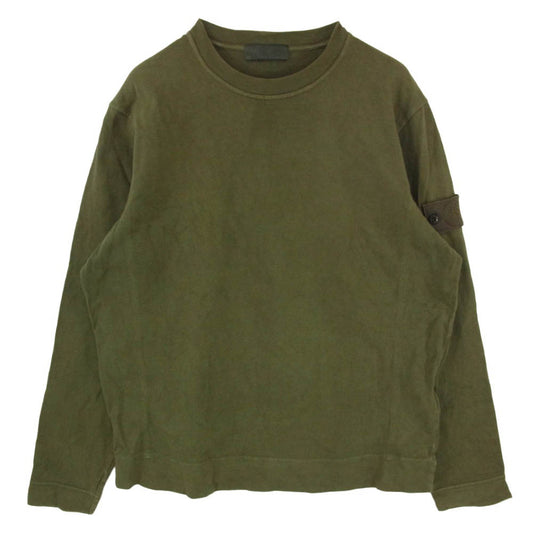 STONE ISLAND ストーンアイランド 23SS 7815611F3 Ghost Pieces ゴーストピース コンパス ロゴ コットン クルーネック 長袖 Tシャツ ロンT スウェット カーキ系 L【中古】