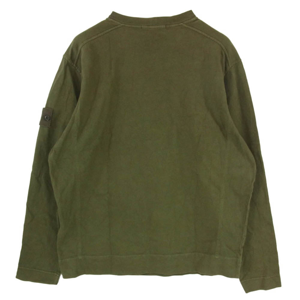 STONE ISLAND ストーンアイランド 23SS 7815611F3 Ghost Pieces ゴーストピース コンパス ロゴ コットン クルーネック 長袖 Tシャツ ロンT スウェット カーキ系 L【中古】
