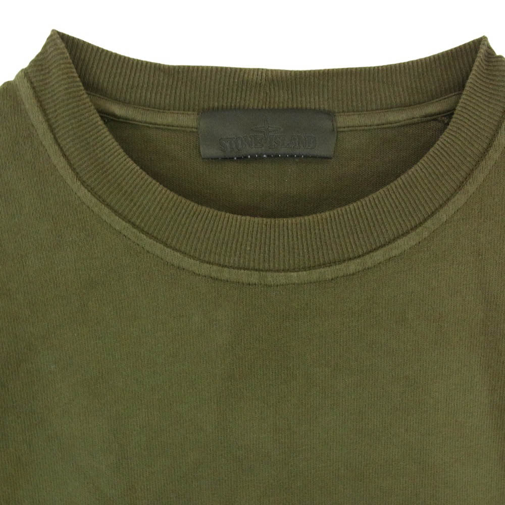 STONE ISLAND ストーンアイランド 23SS 7815611F3 Ghost Pieces ゴーストピース コンパス ロゴ コットン クルーネック 長袖 Tシャツ ロンT スウェット カーキ系 L【中古】