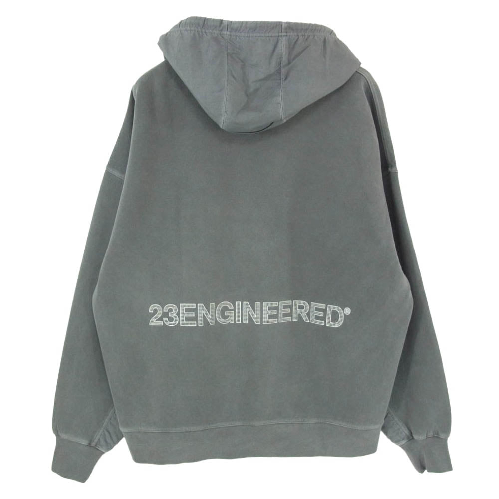 NIKE ナイキ CK9037-010 COTTON NYLON HALF ZIP UP HOODIE コットン ナイロン 切替し ハーフ ジップアップ フーディ パーカー グレー系 XL【中古】