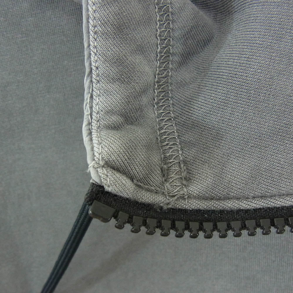 NIKE ナイキ CK9037-010 COTTON NYLON HALF ZIP UP HOODIE コットン ナイロン 切替し ハーフ ジップアップ フーディ パーカー グレー系 XL【中古】