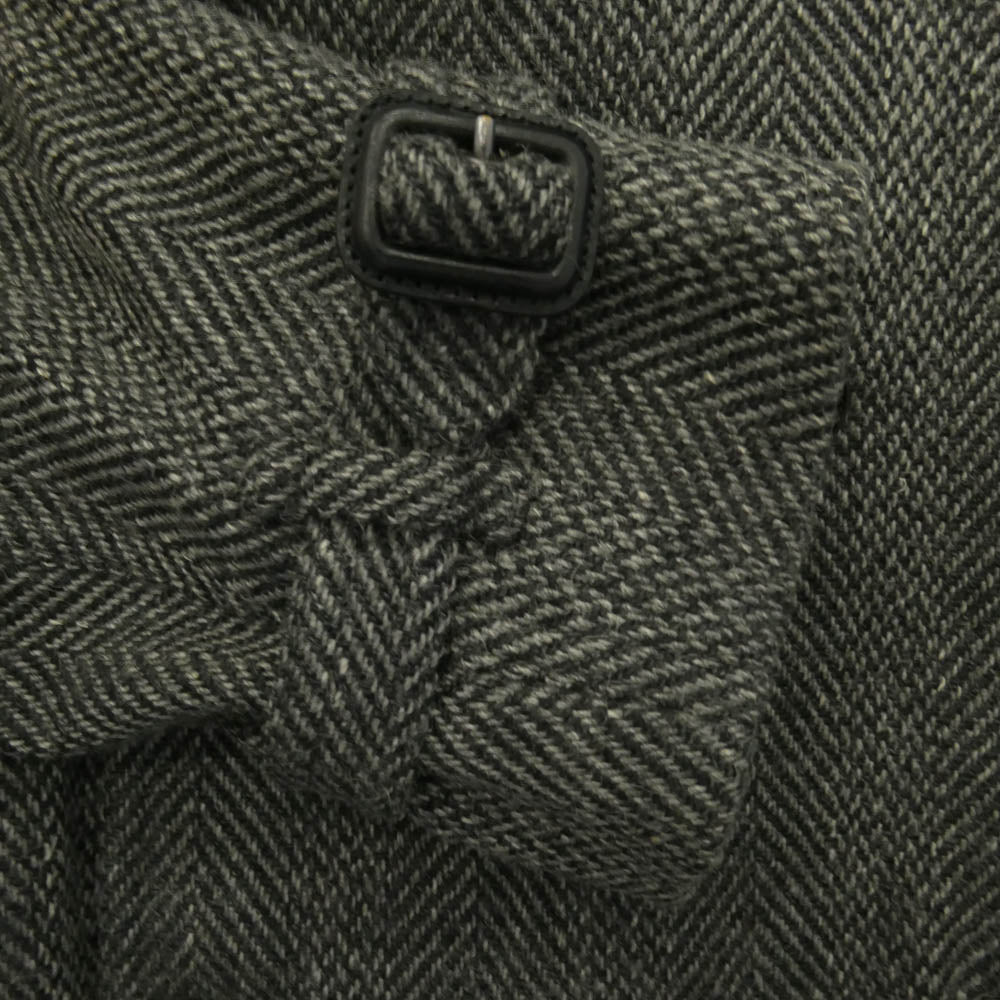 BURBERRY LONDON バーバリー ロンドン WOOL TWEED TRENCH COAT ウール ツイード トレンチ コート ダークグレー系 48【中古】
