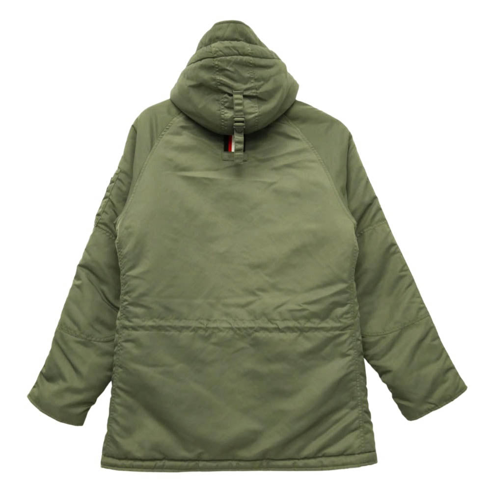 REPLAY リプレイ 中綿 フーデッド ジップアップ ロングコート ミリタリー ジャケット モスグリーン系 S【中古】