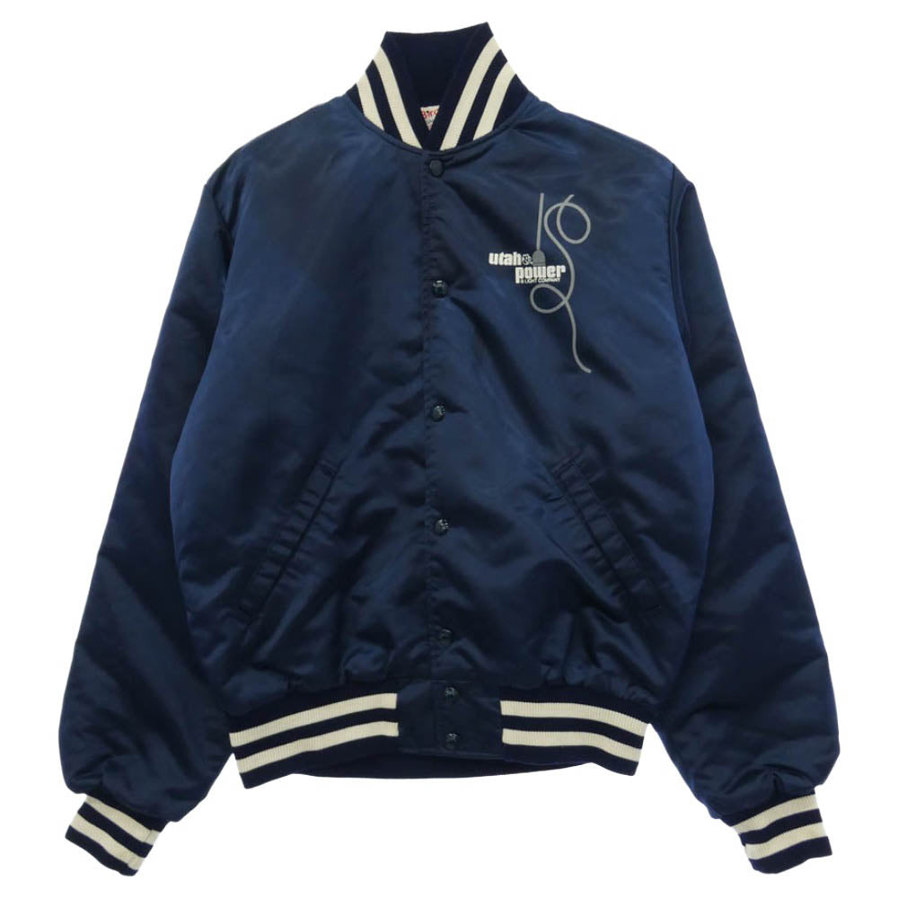 ヴィンテージ 80s USA製 birdie ナイロン ジャケット スタジャン ネイビー系 S【中古】