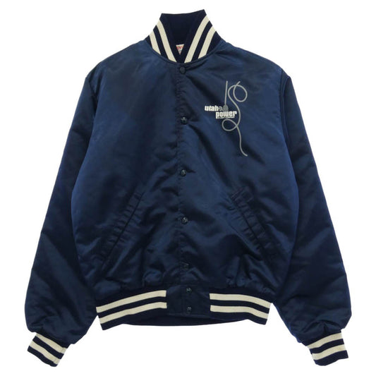 ヴィンテージ 80s USA製 birdie ナイロン ジャケット スタジャン ネイビー系 S【中古】