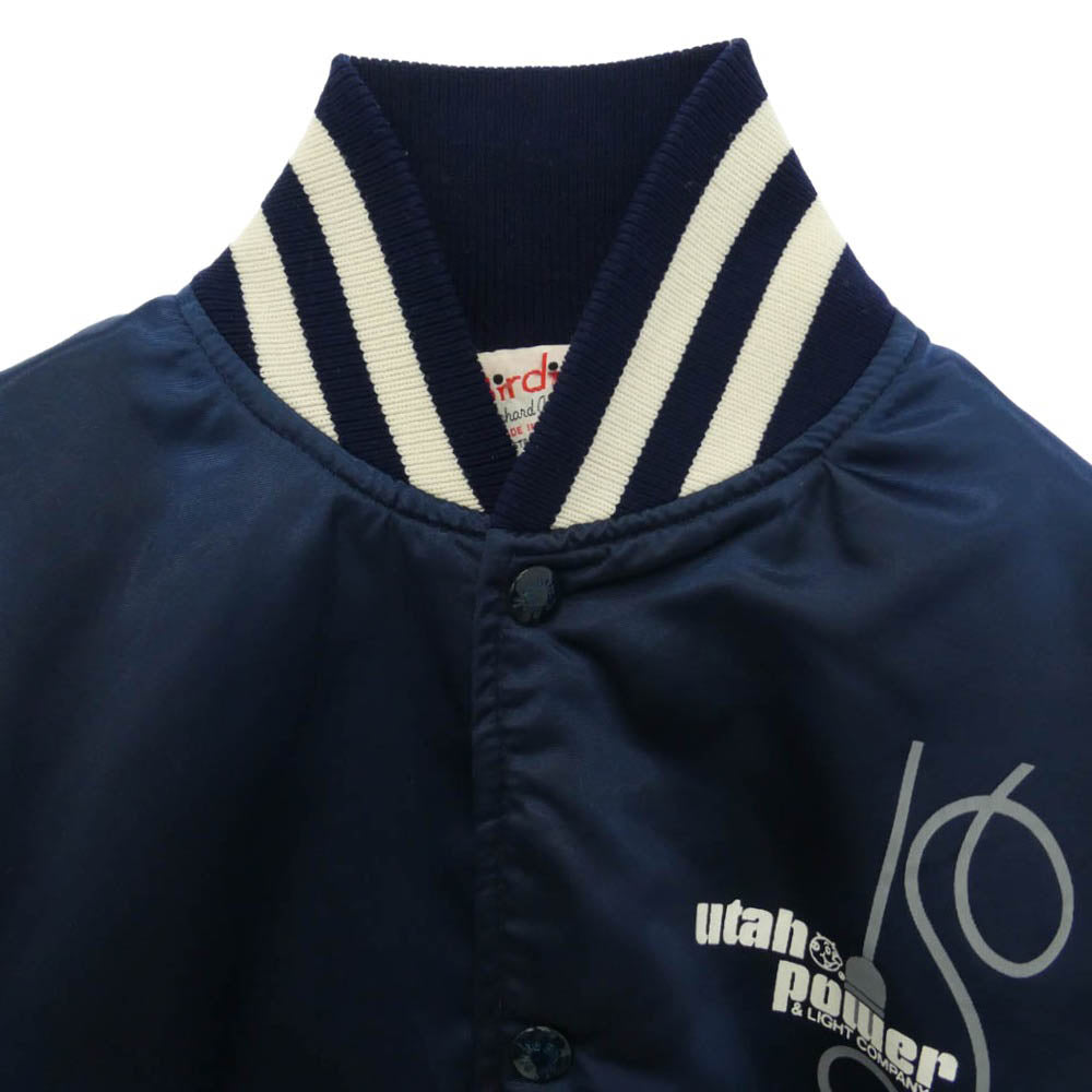 ヴィンテージ 80s USA製 birdie ナイロン ジャケット スタジャン ネイビー系 S【中古】