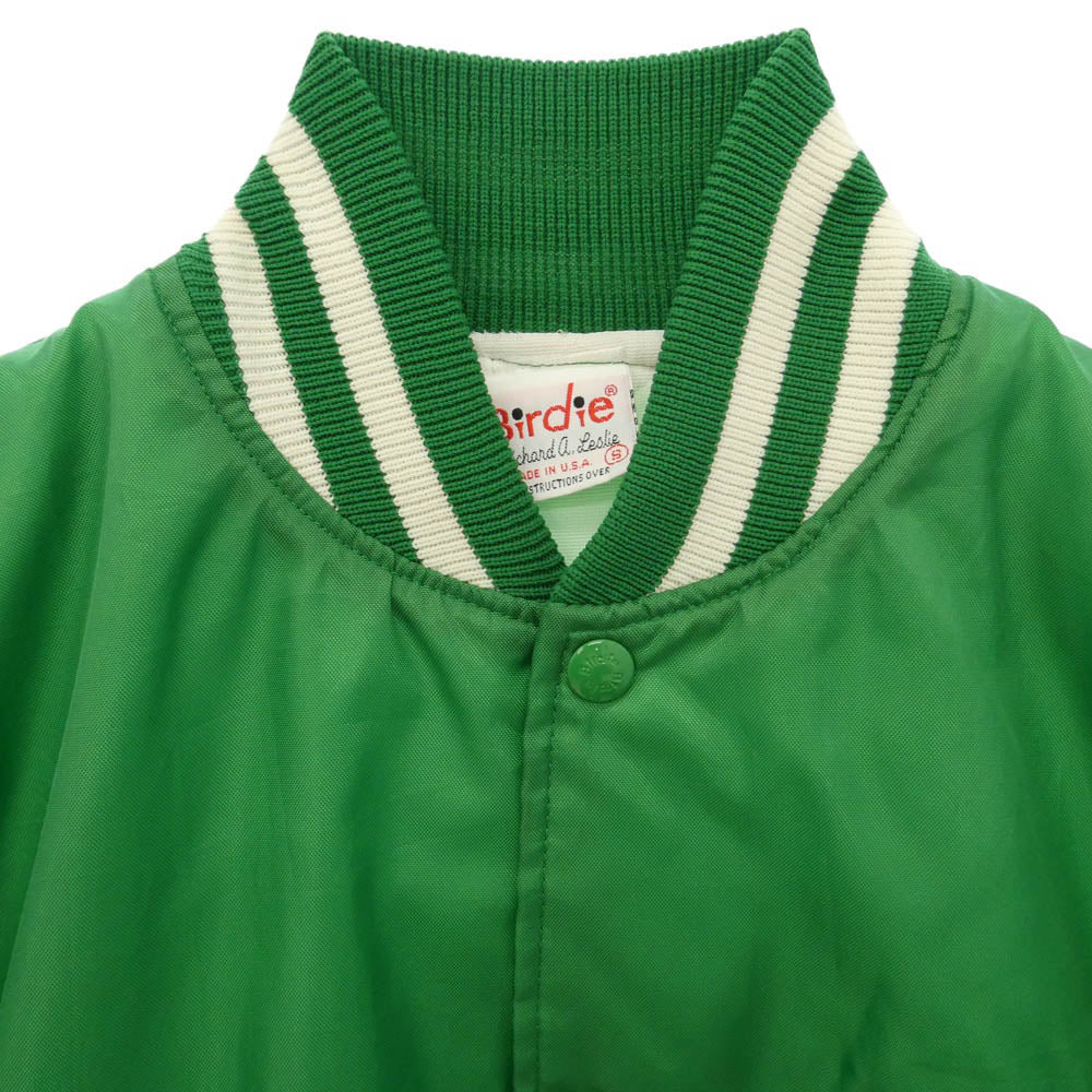 ヴィンテージ 80s USA製 birdie ナイロン ジャケット スタジャン グリーン系 S【中古】