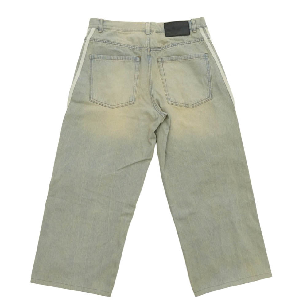 adidas アディダス LOOSE FIT DENIM PANTS シーズン3 ルーズフィット サイドライン デニム パンツ インディゴブルー系 32【中古】