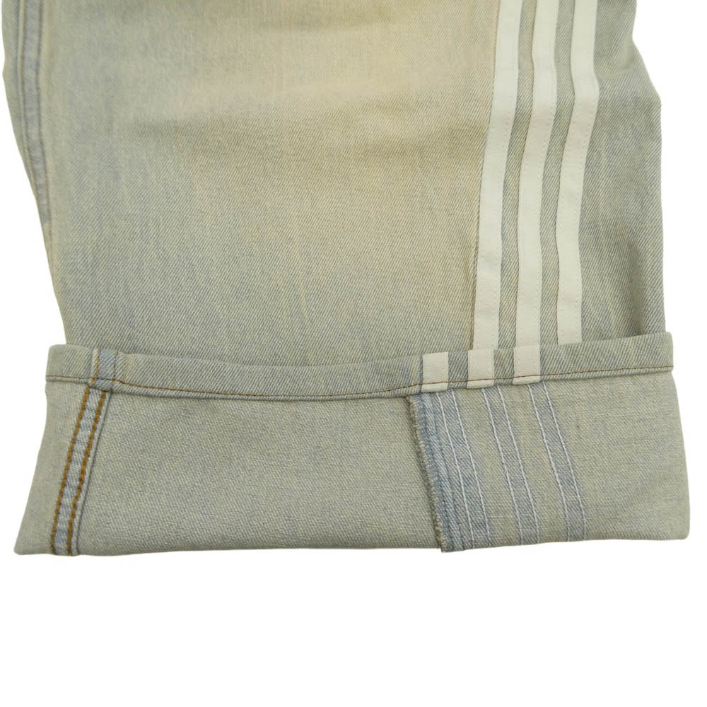 adidas アディダス LOOSE FIT DENIM PANTS シーズン3 ルーズフィット サイドライン デニム パンツ インディゴブルー系 32【中古】