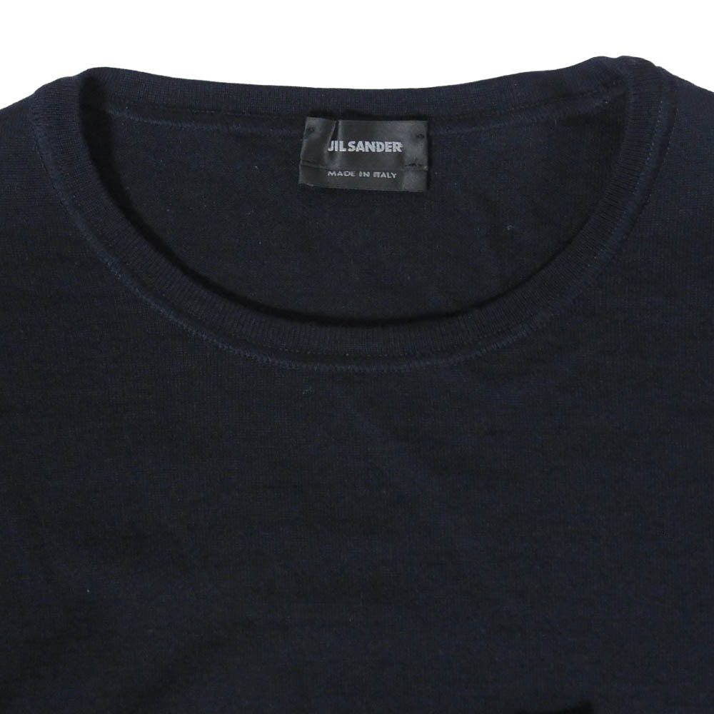 JIL SANDER ジルサンダー JSMI751010 ウール クルーネック ニット ダークネイビー系 44【中古】