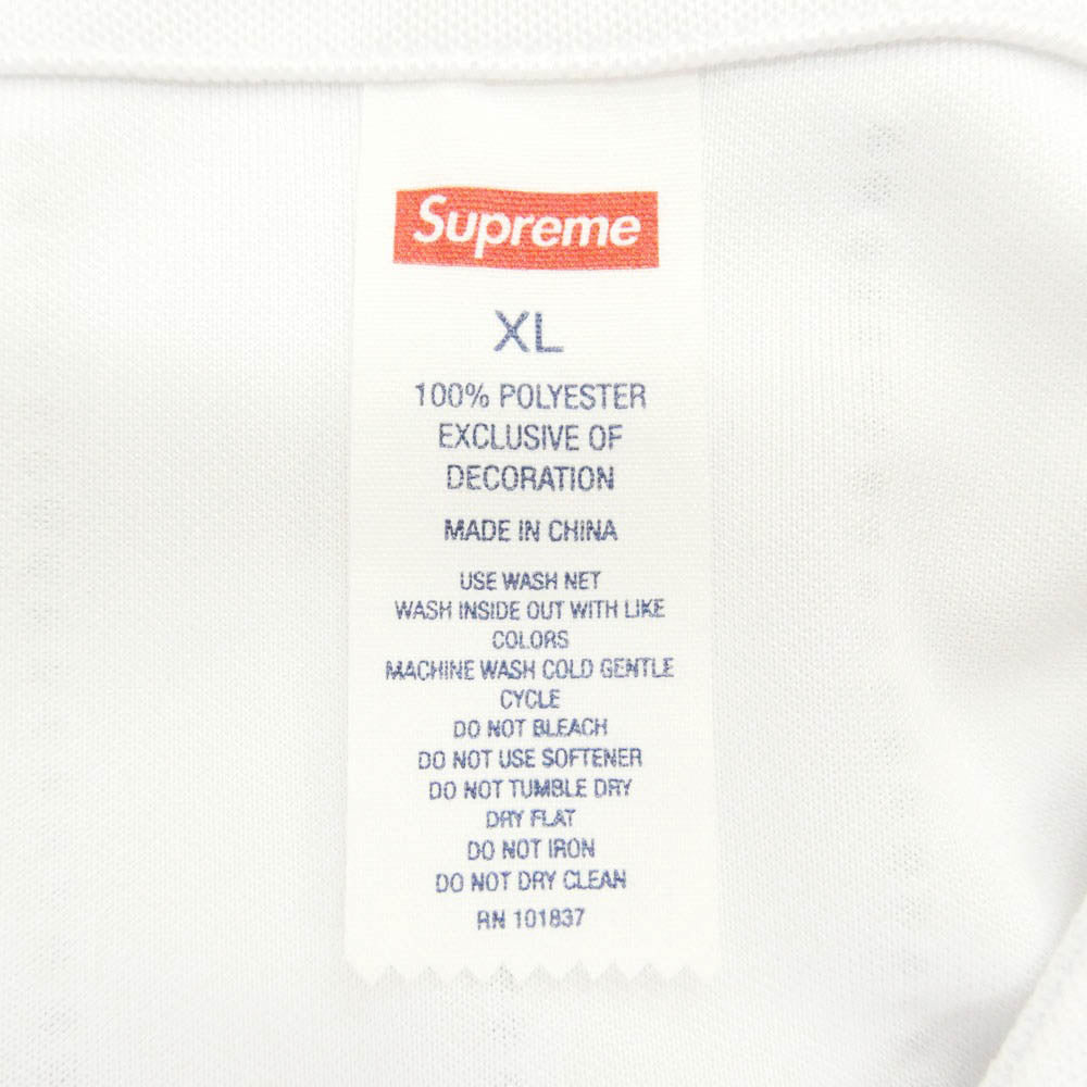 Supreme シュプリーム 22SS Rhinestone Stripe Baseball Jersey アーチロゴ ラインストーン ストライプ ベースボール 半袖 シャツ ホワイト系 XL【中古】