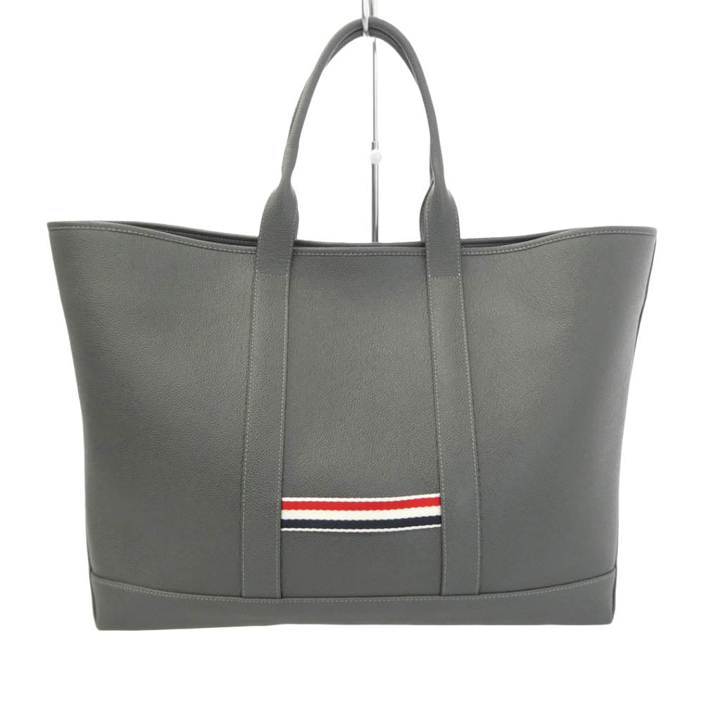 トムブラウン TOOL TOTE IN PEBBLE GRAIN LEATHER ツール ペブル グレイン レザー トートバッグ グレー系【中古】