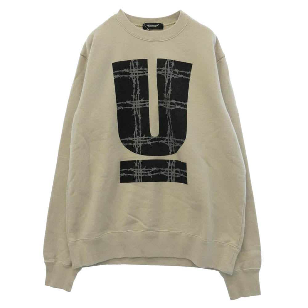 UNDERCOVER アンダーカバー 26AW UC2F4892-3 ワイヤー柄Uロゴ グラフィック プルオーバー スウェット ベージュ系 2【極上美品】【中古】