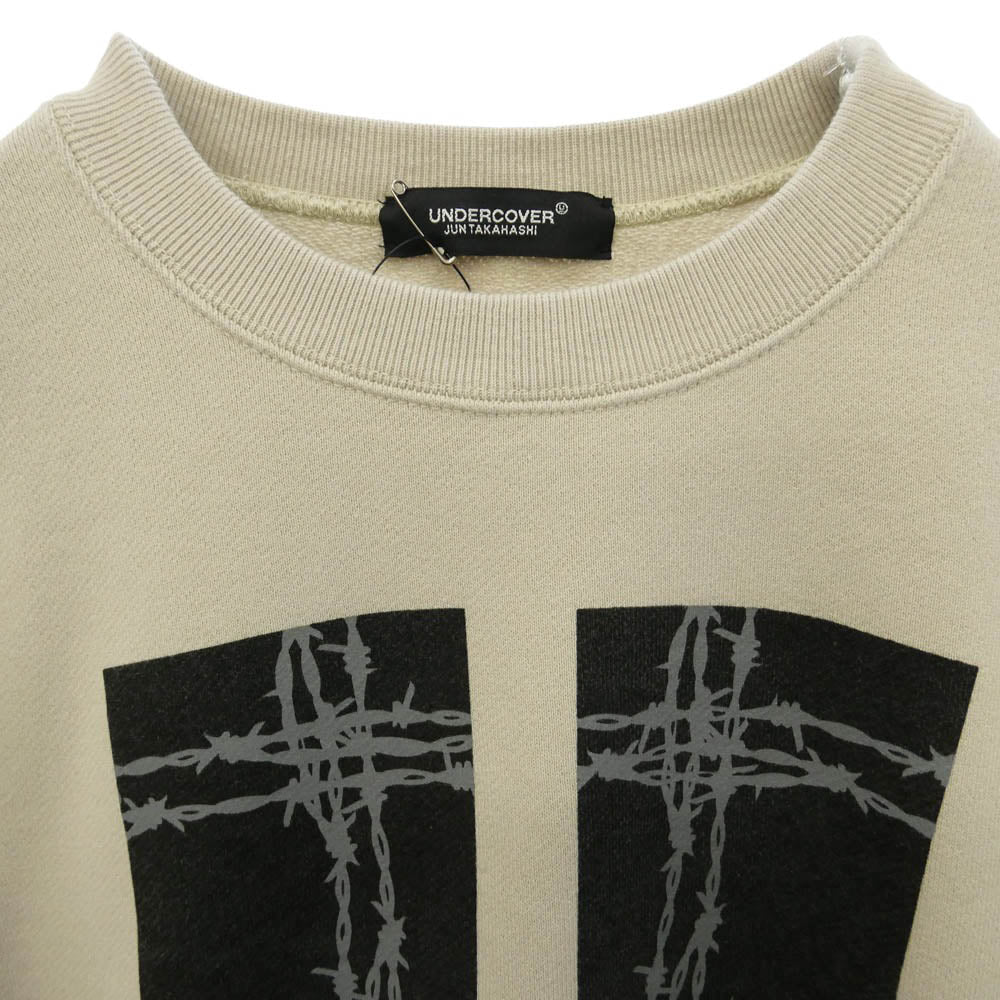 UNDERCOVER アンダーカバー 26AW UC2F4892-3 ワイヤー柄Uロゴ グラフィック プルオーバー スウェット ベージュ系 2【極上美品】【中古】