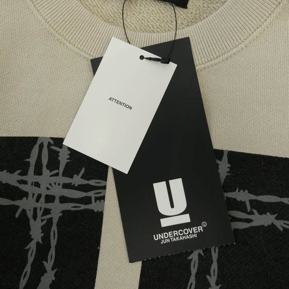 UNDERCOVER アンダーカバー 26AW UC2F4892-3 ワイヤー柄Uロゴ グラフィック プルオーバー スウェット ベージュ系 2【極上美品】【中古】