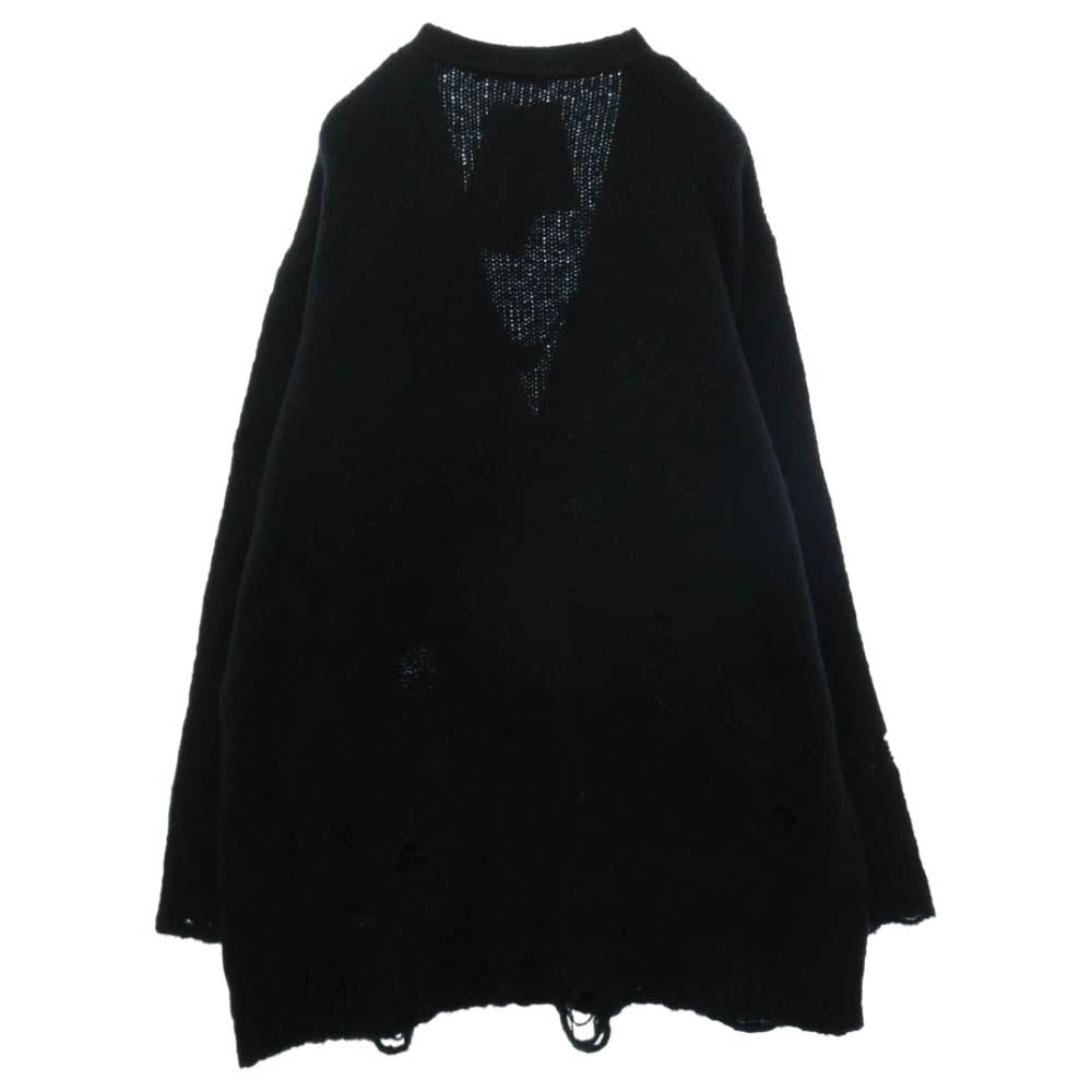UNDERCOVER アンダーカバー 26AW UC2F4903 Distressed Design Knit Oversized Cardigan ウール カシミヤ グランジ ダメージ カーディガン ブラック系 2【極上美品】【中古】
