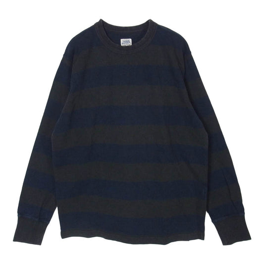TENDERLOIN テンダーロイン ボーダー 長袖 Tシャツ カットソー ブラック系 ネイビー系 S【中古】