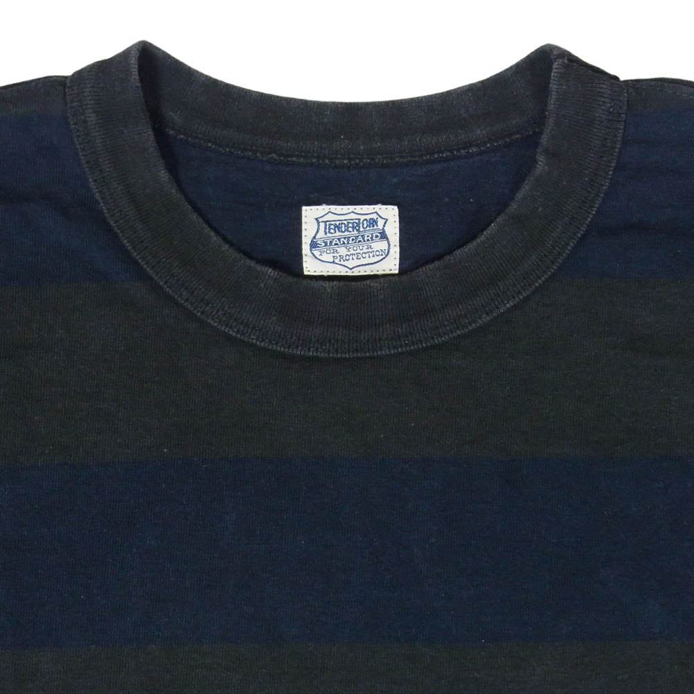 TENDERLOIN テンダーロイン ボーダー 長袖 Tシャツ カットソー ブラック系 ネイビー系 S【中古】