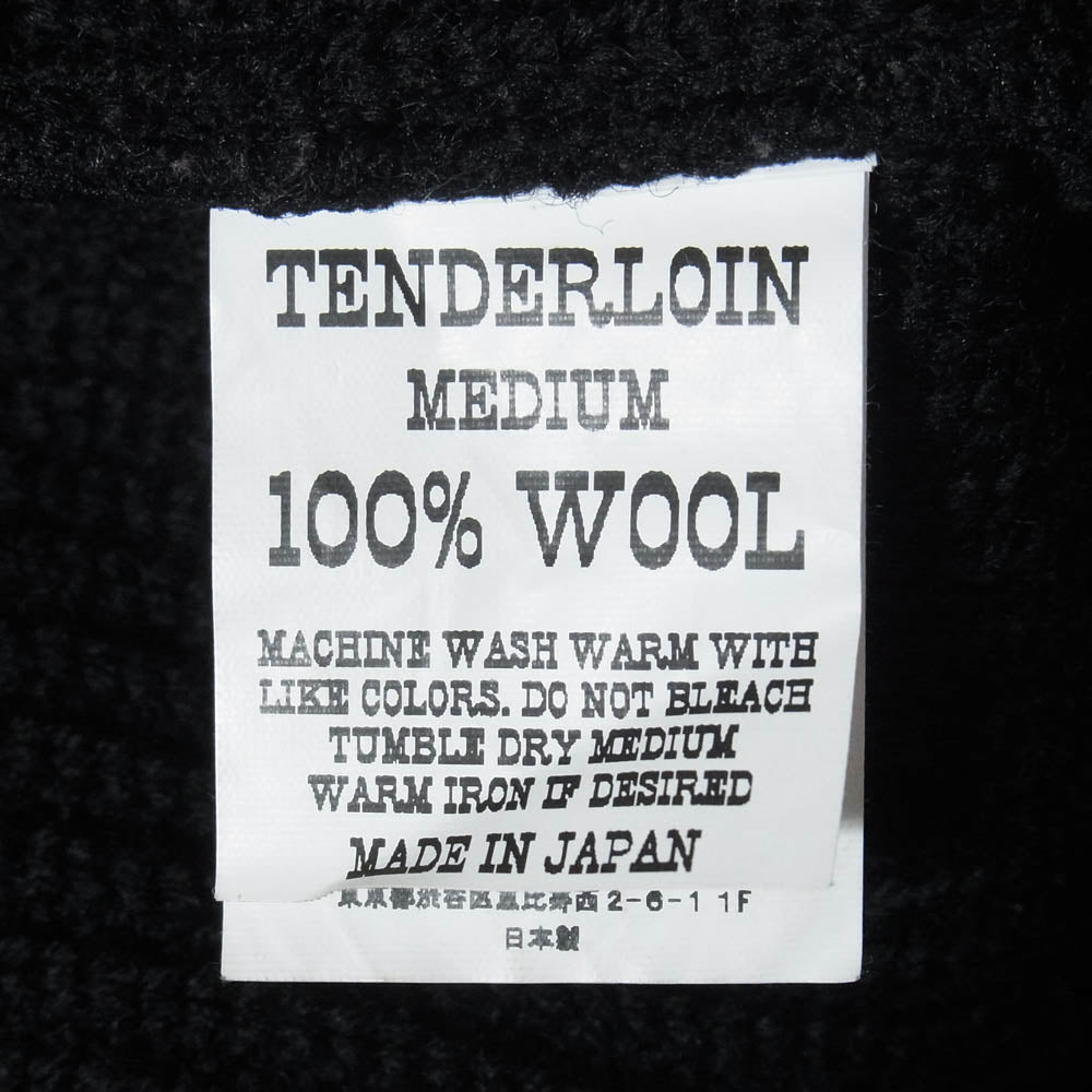 TENDERLOIN テンダーロイン クルーネック ウール ニット セーター ブラック系 40【中古】