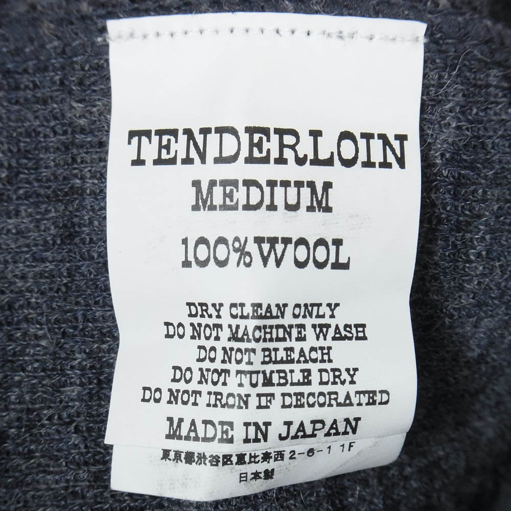 TENDERLOIN テンダーロイン T-RANK KNIT ウール ニット カーディガン グレー系 ネイビー系 M【中古】