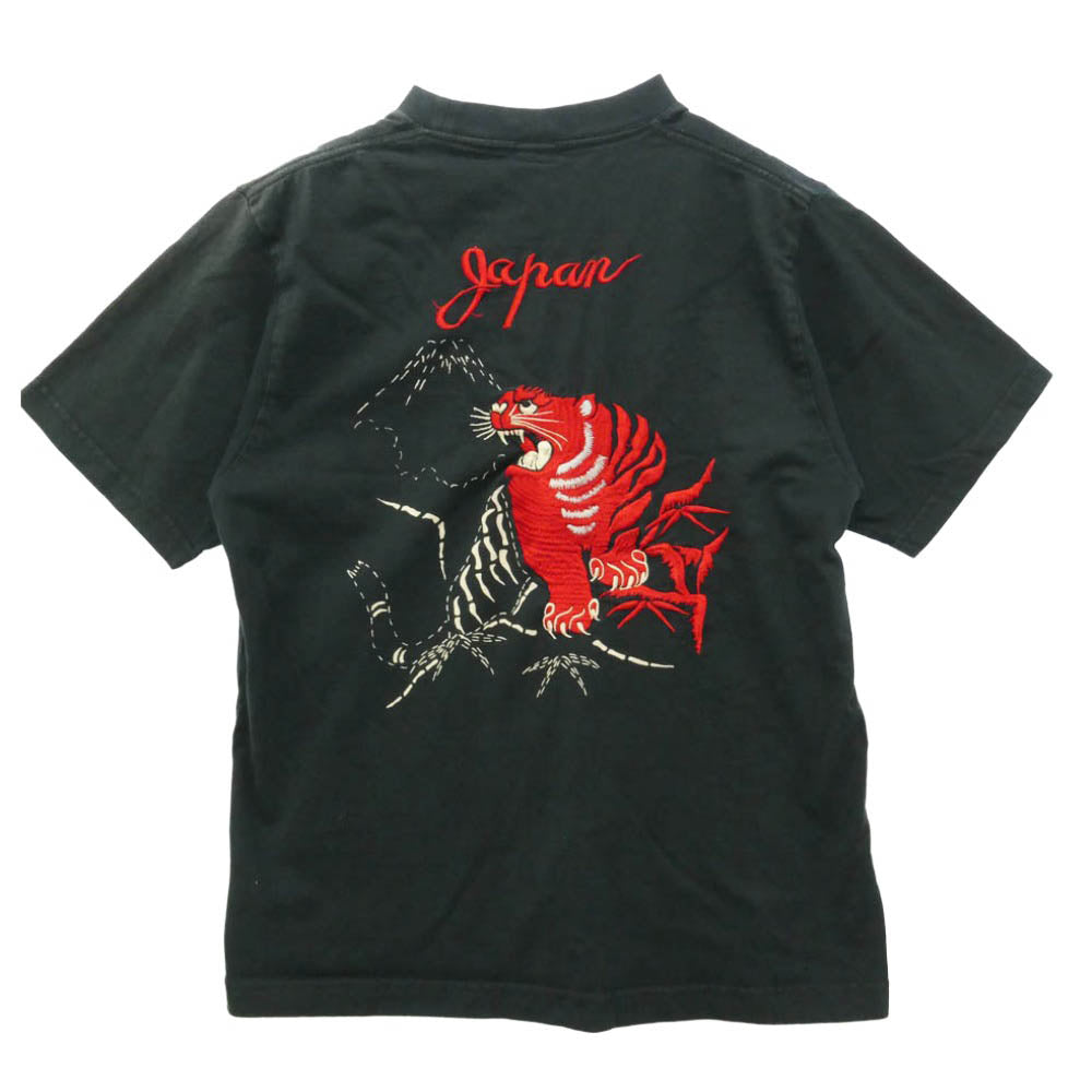 TAILOR TOYO テイラー東洋 TT72541 MIKE RED TIGER 刺繍 半袖 Tシャツ ブラック系【中古】