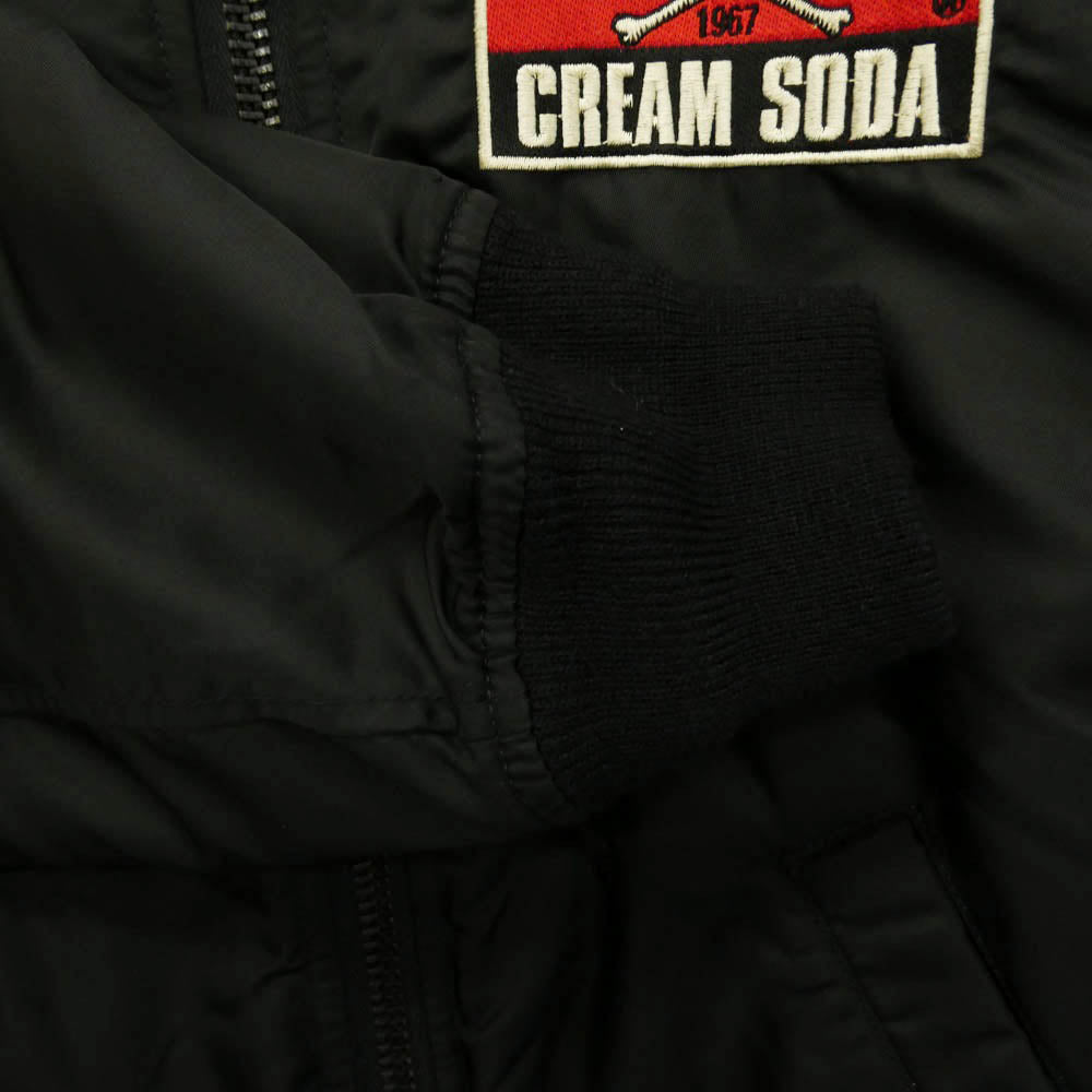 CREAM SODA クリームソーダ MA1 サテン ミリタリー ジャケット ブラック系 L【中古】