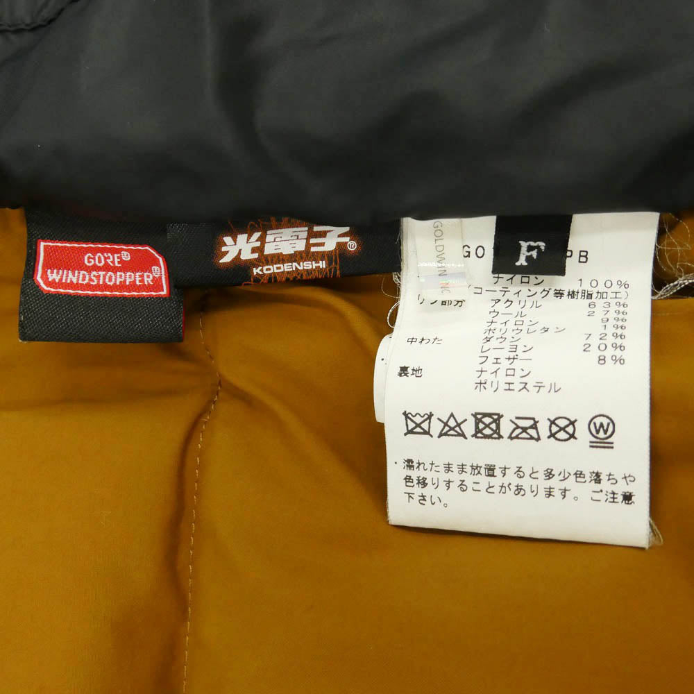 Goldwin ゴールドウィン GO11848PB Bshop別注 GORE-TEX WINDSTOPPER 光電子 フーデッド ダウン ジャケット ブラウン系 F【中古】