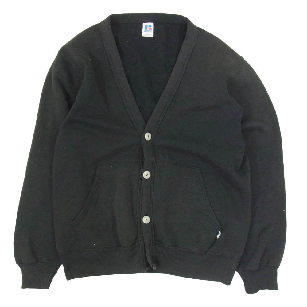 RUSSELL ATHLETIC ラッセルアスレチック ヴィンテージ トリコタグ USA製 80～90s スウェット カーディガン ブラック系 M【中古】