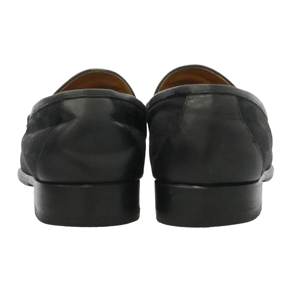 GUCCI グッチ 110 0009 GGキャンバス ホースビット ローファー ブラック系 43.5E【中古】