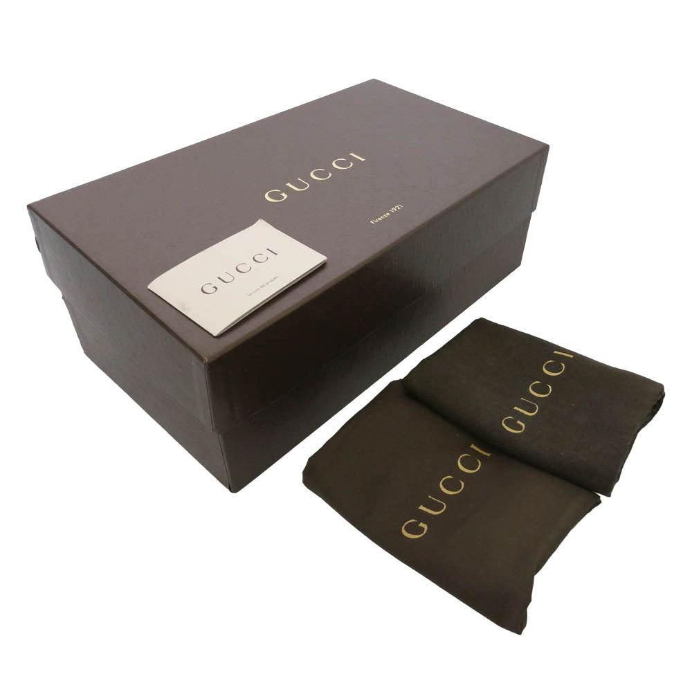 GUCCI グッチ 110 0009 GGキャンバス ホースビット ローファー ブラック系 43.5E【中古】