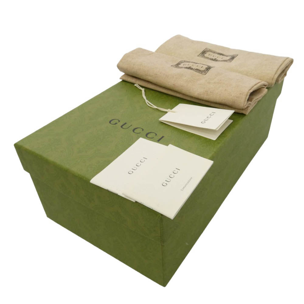 GUCCI グッチ ホースビット プリンスタウン ホースビット ファー フラットシューズ ブラック系 ゴールド系 9【中古】