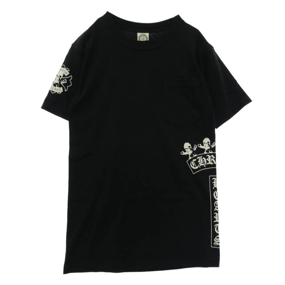 CHROME HEARTS クロムハーツ（原本無） FOTI Harris Teeter Print T Bar Logo Tee オールド フォティ・ハリスティーター プリント Tバ－ ロゴ 半袖 Tシャツ カットソー ブラック系 S【中古】