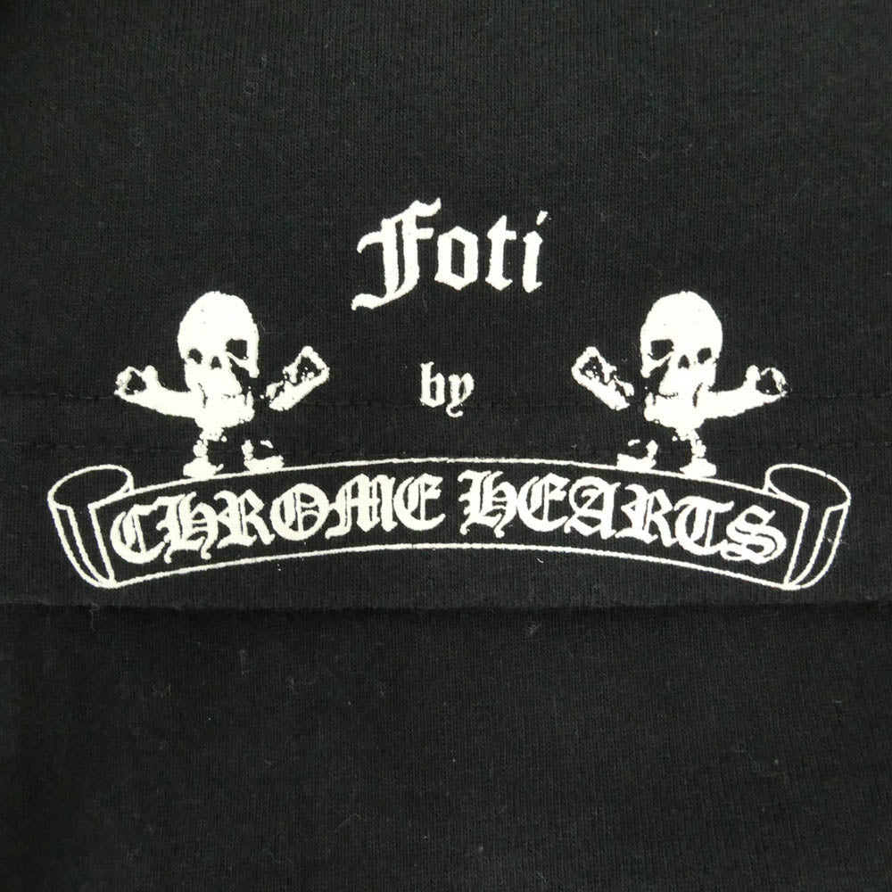 CHROME HEARTS クロムハーツ（原本無） FOTI Harris Teeter Print T Bar Logo Tee オールド フォティ・ハリスティーター プリント Tバ－ ロゴ 半袖 Tシャツ カットソー ブラック系 S【中古】