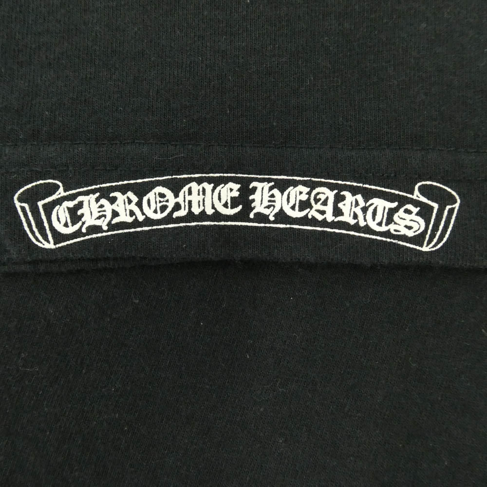 CHROME HEARTS クロムハーツ（原本無） OLD FLORAL T-SHIRT オールド バックフローラルクロス ネックロゴ 半袖 Tシャツ ブラック系 S【中古】