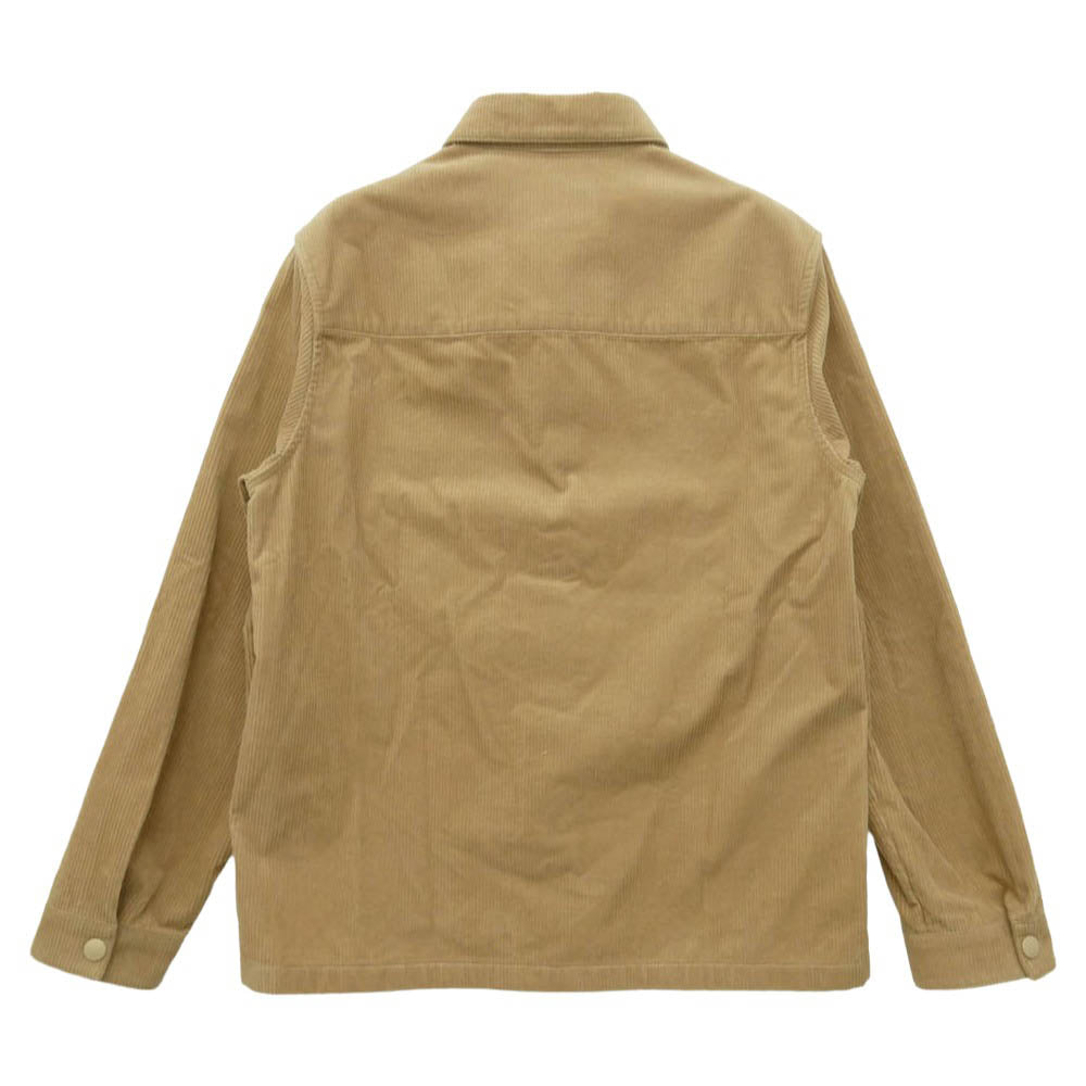 PRADA プラダ SC800 S000 コーデュロイ 三角プレート シャツ ベージュ系 XS【美品】【中古】