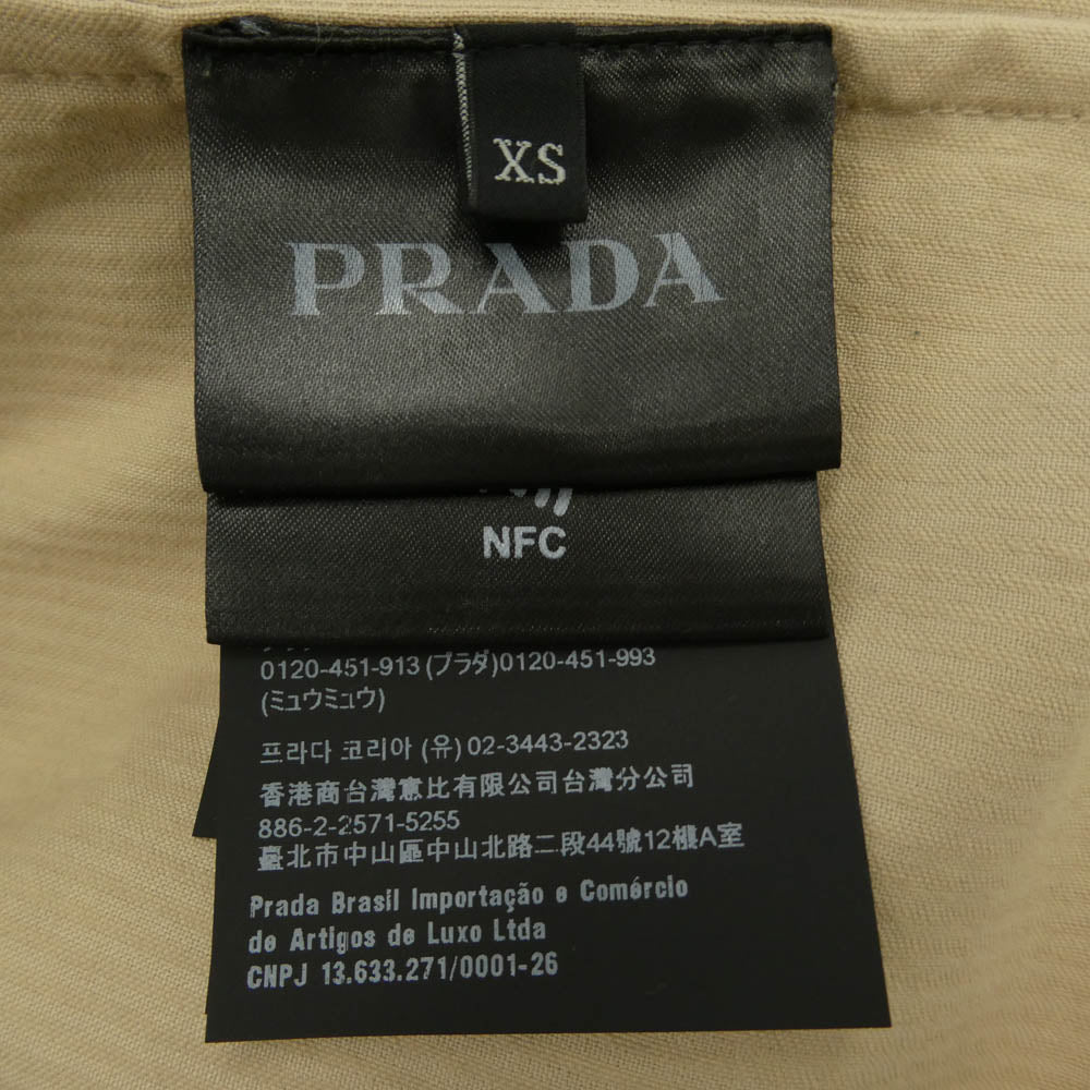 PRADA プラダ SC800 S000 コーデュロイ 三角プレート シャツ ベージュ系 XS【美品】【中古】
