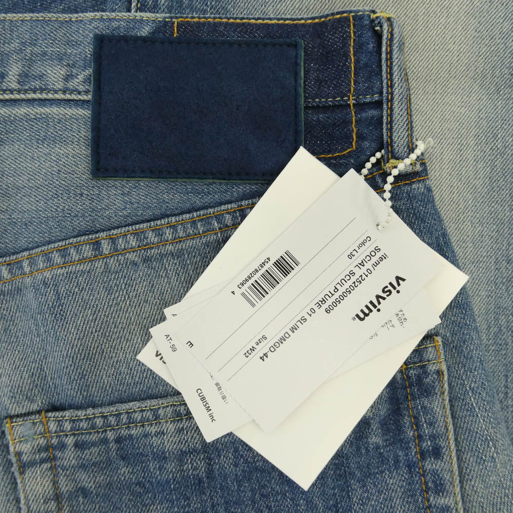 VISVIM ビズビム 0125205005009 SOCIAL SCULPTURE 01 SLIM DMGD-44 ソーシャルスカルプチャー01 スリム デニム パンツ インディゴブルー系 32【美品】【中古】