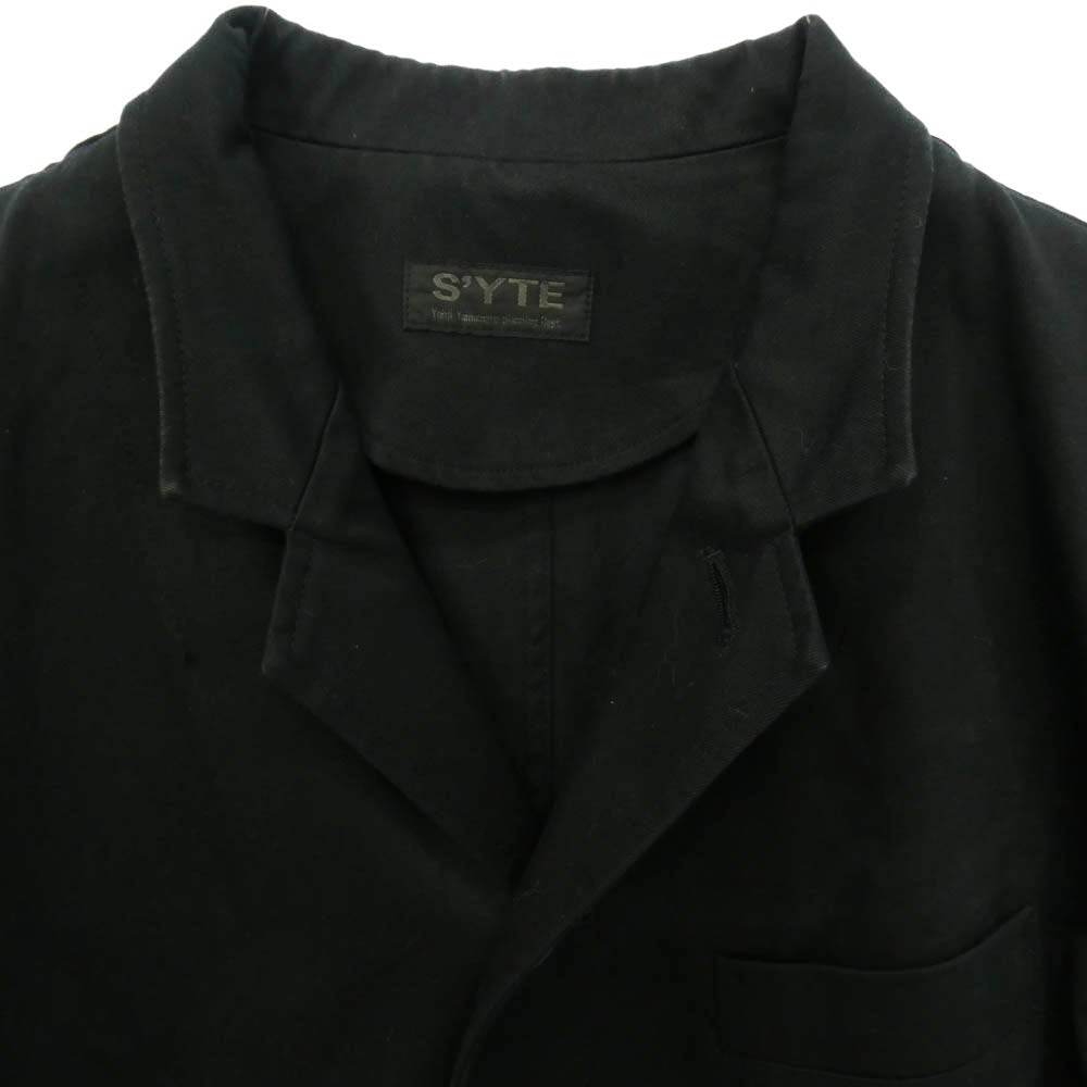 Yohji Yamamoto ヨウジヤマモト UT-J01-010 S'yte サイト WEPON CLOTH 5 Button Tailored Jacket ウェポンクロス 5ボタン シングル テーラード ジャケット ブラック系 4【中古】