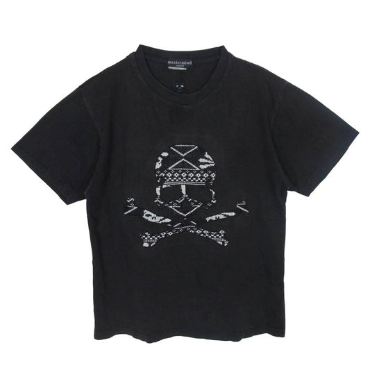 mastermind JAPAN マスターマインドジャパン SS5233 ニット地 スカル ドクロ 半袖 Tシャツ カットソー ブラック系 表記無し【中古】