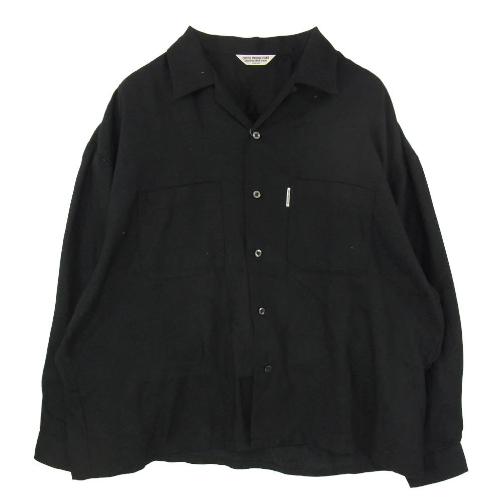 COOTIE クーティー ペイズリー 長袖 ロングスリーブ コットン オープンカラー シャツ ブラック系 M【中古】